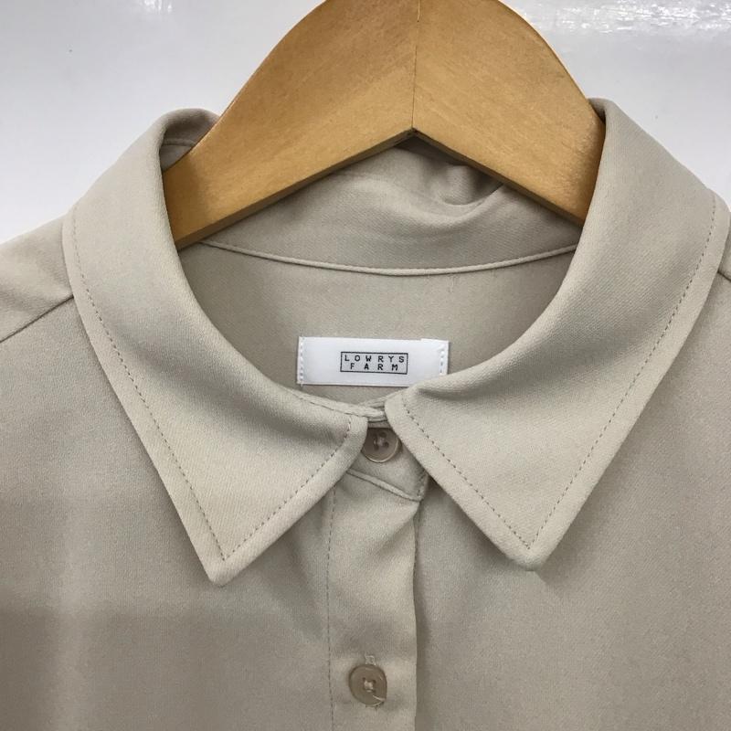 ローリーズファーム LOWRYS FARM シャツ、ブラウス 長袖 LF623014AD ロング丈 L 無地 ベージュ / ベージュ / レディース USED 古着 中古 10130797
