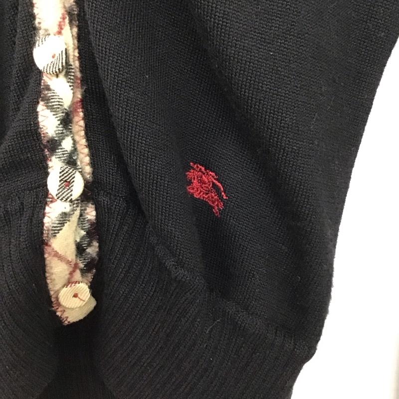 バーバリーブルーレーベル BURBERRY BLUE LABEL アンサンブルニット 長袖 ノースリーブ タンクトップ 38 無地 黒 / ブラック / レディース USED 古着 中古 10132181