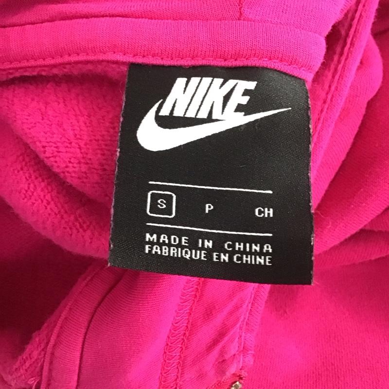 ナイキ NIKE パーカー 長袖 DN4884-615 ハーフジップ プルオーバー S ロゴ、文字 マゼンタ / マゼンタ / X 黒 / ブラック / レディース USED 古着 中古 10109732