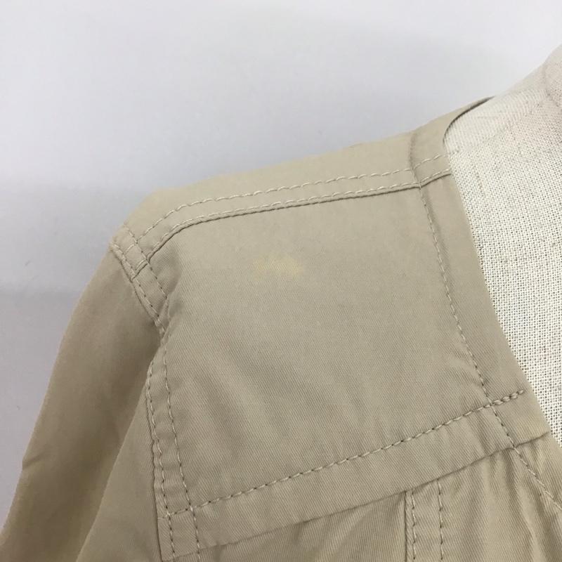 ナチュラルビューティーベーシック NATURAL BEAUTY BASIC ジャケット、上着 ジャケット、ブレザー 017-152224 ノーカラージャケット S 無地 ベージュ / ベージュ / レディース USED 古着 中古 10108606