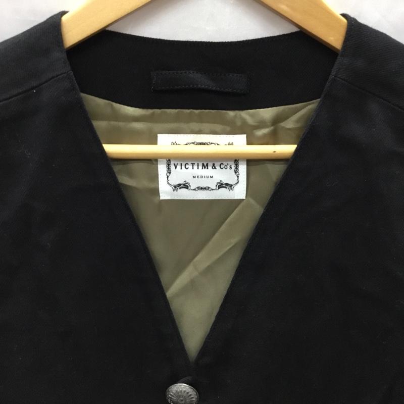 ヴィクティム VICTIM ベスト ベスト M 無地 黒 / ブラック / メンズ USED 古着 中古 10110680