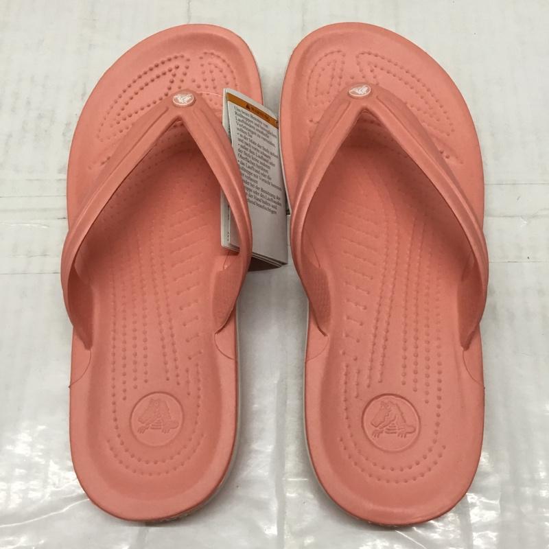 クロックス crocs サンダル サンダル 11033-6KP Crocband Flip 24cm ビーチサンダル 24.0cm ロゴ、文字 桃 / ピンク / レディース USED 古着 中古 10110655