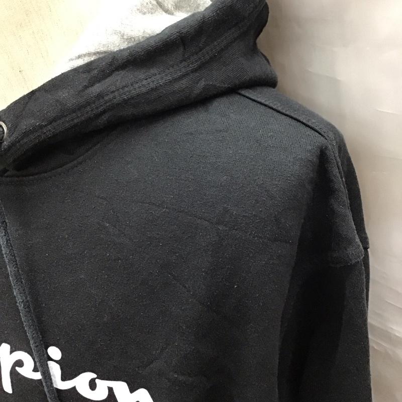 チャンピオン Champion パーカー 長袖 長袖パーカー フード付きパーカー プリントスウェット トレーナー XL ロゴ、文字 黒 / ブラック /  メンズ USED 古着 中古 10118546