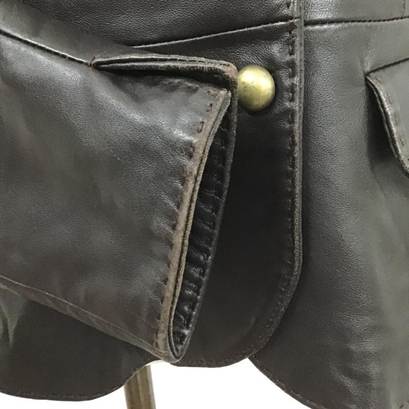 バルマン BALMAIN ジャケット、上着 ジャケット、ブレザー スタンドカラージャケット アウター カジュアルジャケット ラムレザー 無地 茶 / ブラウン / レディース USED 古着 中古 10106279