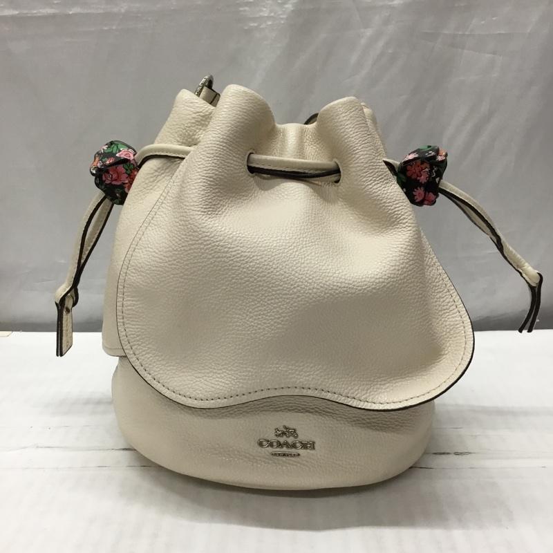 コーチ COACH ショルダーバッグ ショルダーバッグ F57543 巾着 ロゴ、文字 アイボリー / アイボリー / レディース USED 古着 中古 10122293