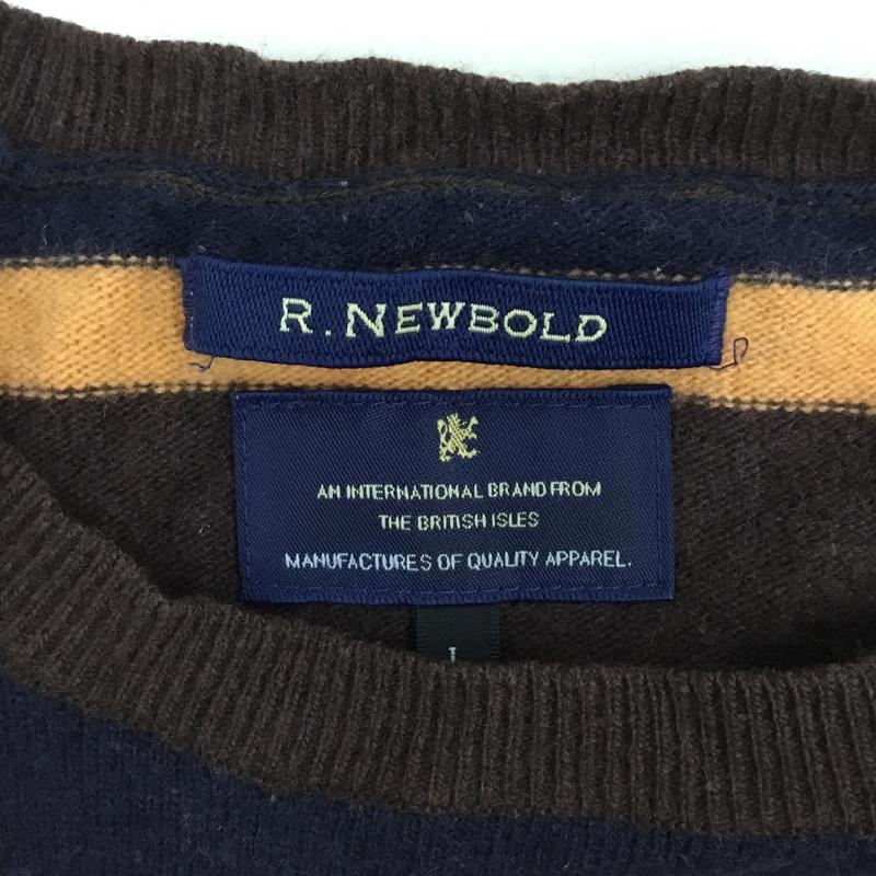 アール・ニューボールド R.NEWBOLD ニット、セーター 長袖 長袖ニットカットソー ニット セーター クルーネックニット L ボーダー柄 マルチカラー / マルチカラー / メンズ USED 古着 中古 10114826