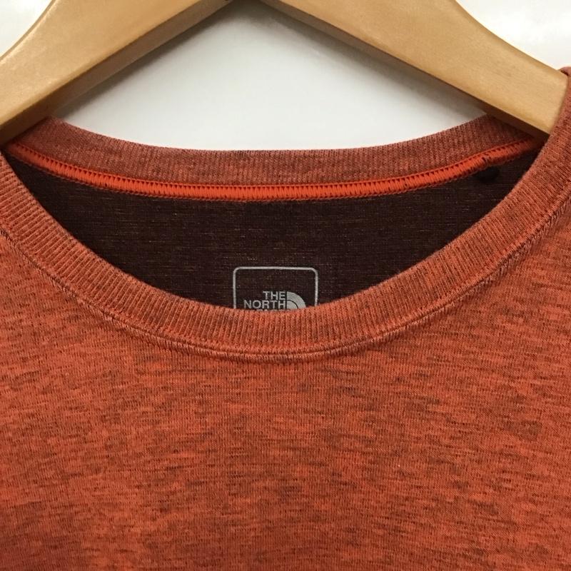 ザノースフェイス THE NORTH FACE Tシャツ 半袖 nt11932 ショートスリーブスクエアロゴジャカードティー クルーネックカットソー M ロゴ、文字 橙 / オレンジ / メンズ USED 古着 中古 10130474