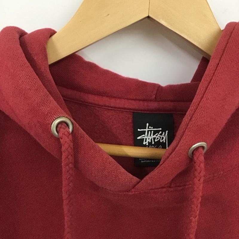 ステューシー STUSSY パーカー 長袖 L ロゴ、文字 えんじ / ワインレッド / メンズ USED 古着 中古 10131057