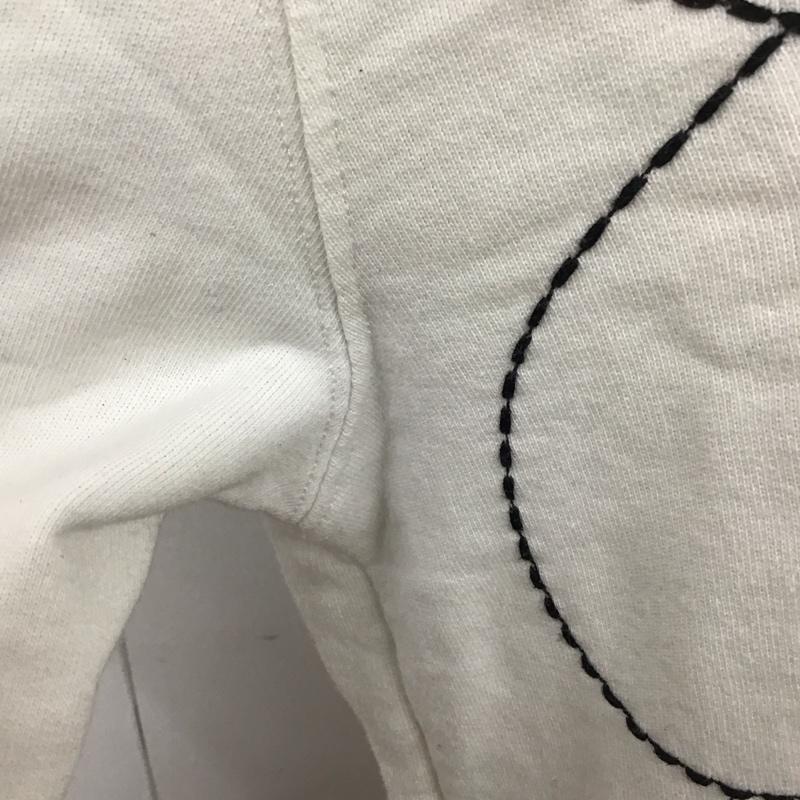ザラ ZARA トレーナー 長袖 長袖トレーナー スウェット クルーネック リブスウェットカットソー L 刺繍 白 / ホワイト / レディース USED 古着 中古 10121652