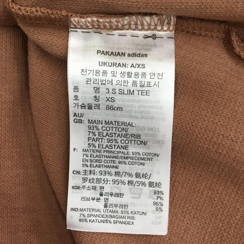 アディダス adidas Tシャツ 半袖 S ロゴ、文字 桃 / ピンク / X ベージュ / ベージュ / レディース USED 古着 中古 10128108