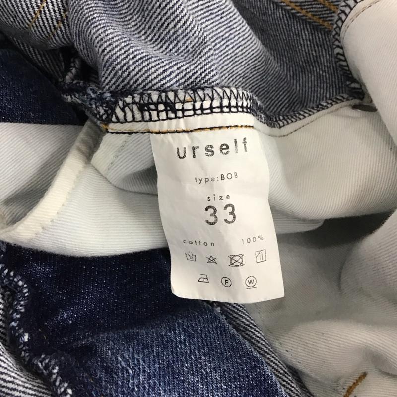 ユアセルフ urself パンツ デニム、ジーンズ デニムパンツ ワイドパンツ カジュアルパンツ 33インチ 無地 インディゴ / インディゴ / メンズ USED 古着 中古 10132400