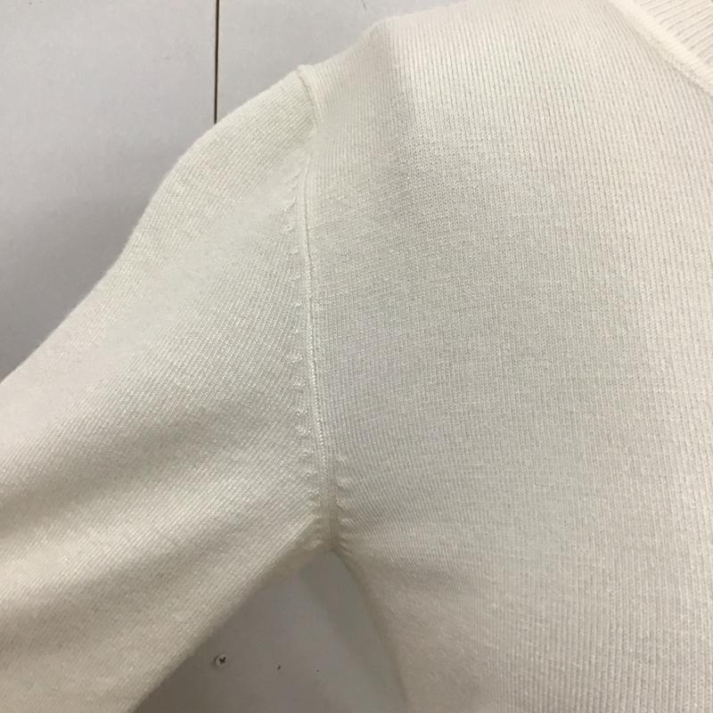 ザラ ZARA ニット、セーター 半袖 半袖ニットカットソー クルーネックカットソー 半袖セーター M 無地 白 / ホワイト / レディース USED 古着 中古 10116427