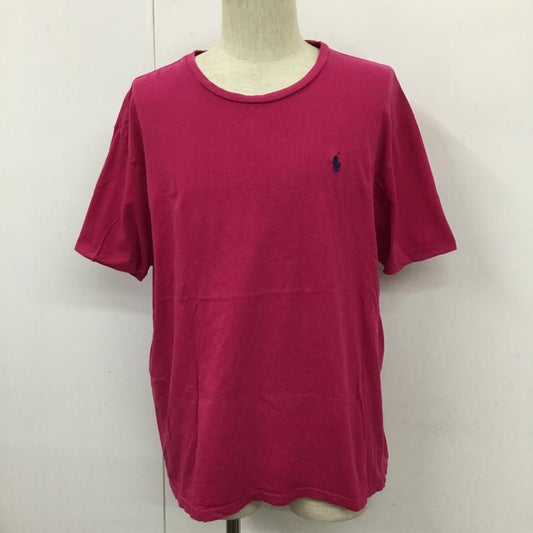 ポロラルフローレン POLO RALPH LAUREN Tシャツ 半袖 半袖カットソー プリントTシャツ クルーネックカットソー L ロゴ、文字 桃 / ピンク /  メンズ USED 古着 中古 10109974