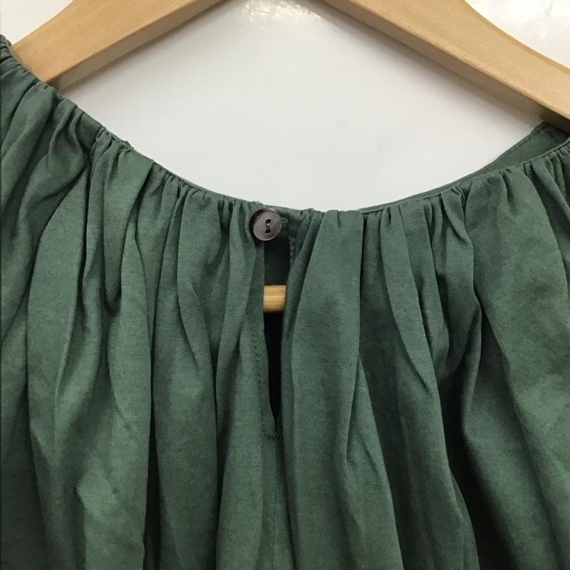 ユナイテッドアローズグリーンレーベルリラクシング UNITED ARROWS green label relaxing カットソー 半袖 3517-137-1667 ハイゲージギャザードルマンプルオーバーカットソー 無地 緑 / グリーン / レディース USED 古着 中古 10131668