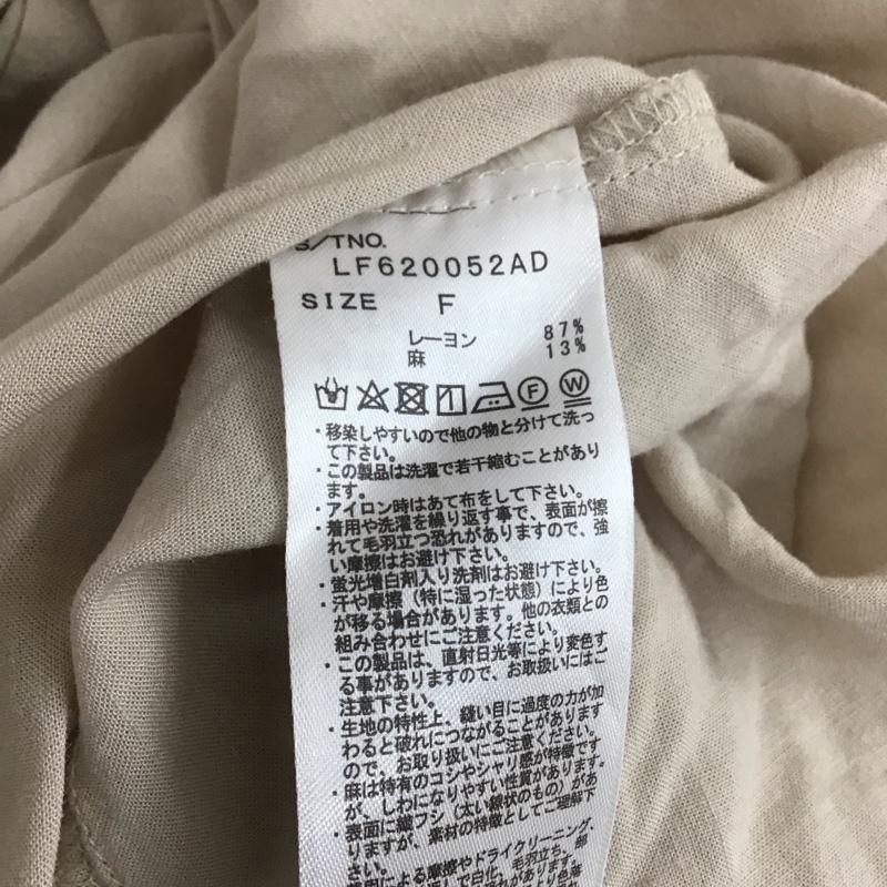 ローリーズファーム LOWRYS FARM シャツ、ブラウス 長袖 LF620052 エコRリネンBIGシャツ タグ付き FREE 無地 ベージュ / ベージュ / レディース USED 古着 中古 10108416