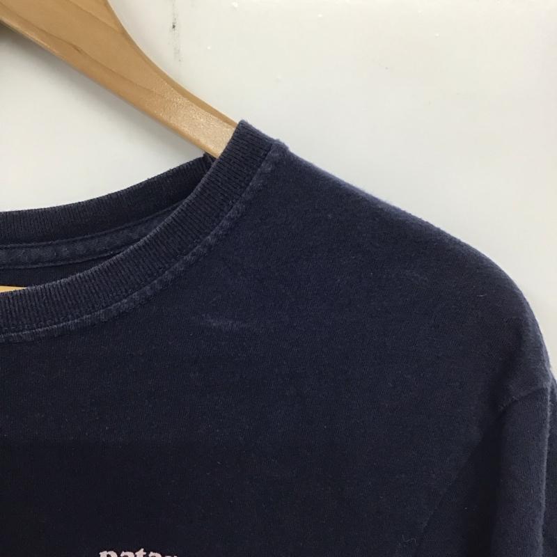 パタゴニア patagonia Tシャツ 半袖 半袖カットソー プリントTシャツ クルーネックカットソー S ロゴ、文字 紺 / ネイビー / メンズ USED 古着 中古 10137065