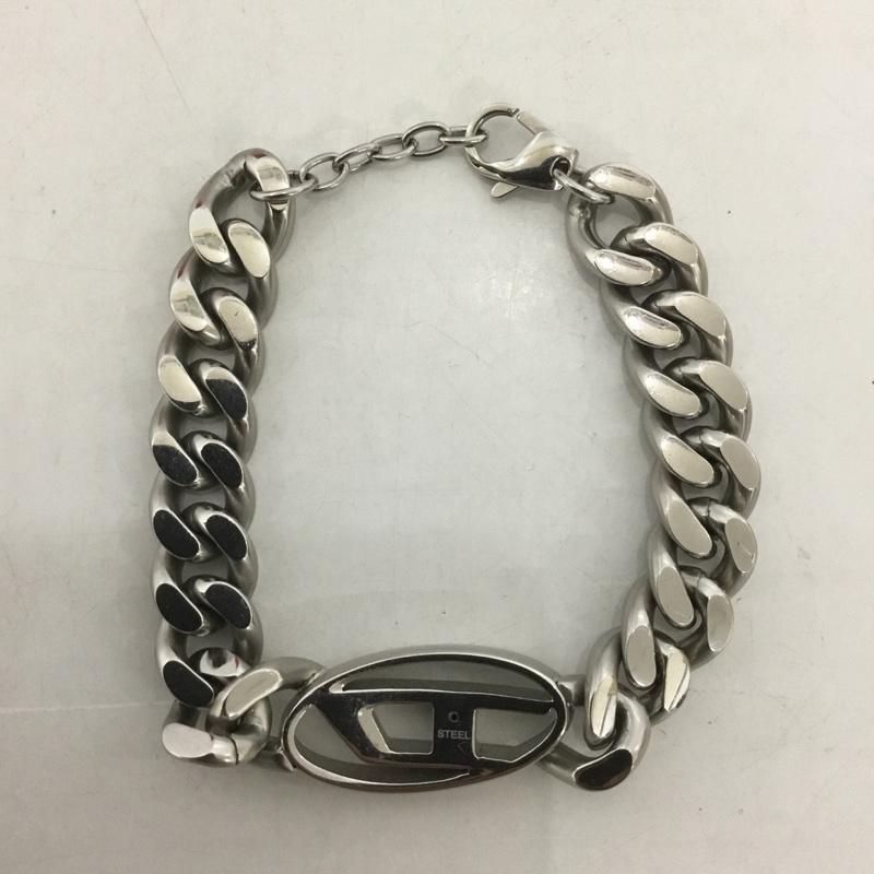 ディーゼル DIESEL アクセサリー ブレスレット、バングル チェーン 箱有 ロゴ、文字 銀 / シルバー / メンズ USED 古着 中古 10127685