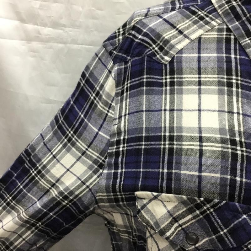 ディーゼル DIESEL シャツ、ブラウス 長袖 ワークシャツ S チェック 白 / ホワイト / X 黒 / ブラック / X 紺 / ネイビー / レディース USED 古着 中古 10118492