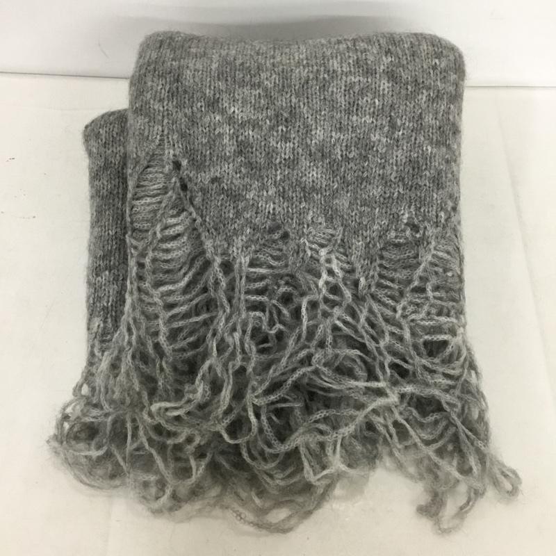 ナンバーナイン NUMBER (N)INE ストール ストール一般 F09-NK031 モヘア 大判 フリンジ 無地 灰 / グレー / メンズ USED 古着 中古 10136700