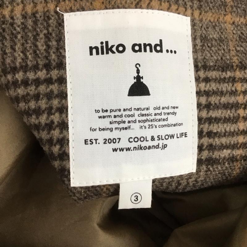 ニコアンド niko and... コート コート一般 ST76TK08TO ノーカラーチェックロングコート M チェック マルチカラー / マルチカラー / レディース USED 古着 中古 10106470