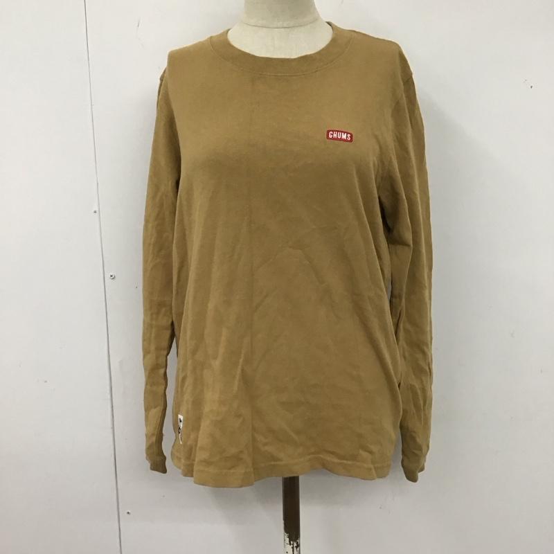 チャムス CHUMS Tシャツ 長袖 CH11-1830 ブービーロゴ バックロゴ ロンT M ロゴ、文字 ベージュ / ベージュ / レディース USED 古着 中古 10123111