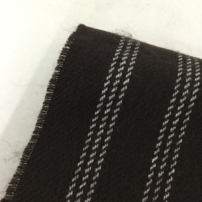 ビームス BEAMS マフラー マフラー フリンジ ストライプ ダークブラウン / ダークブラウン / X 白 / ホワイト / メンズ USED 古着 中古 10130557