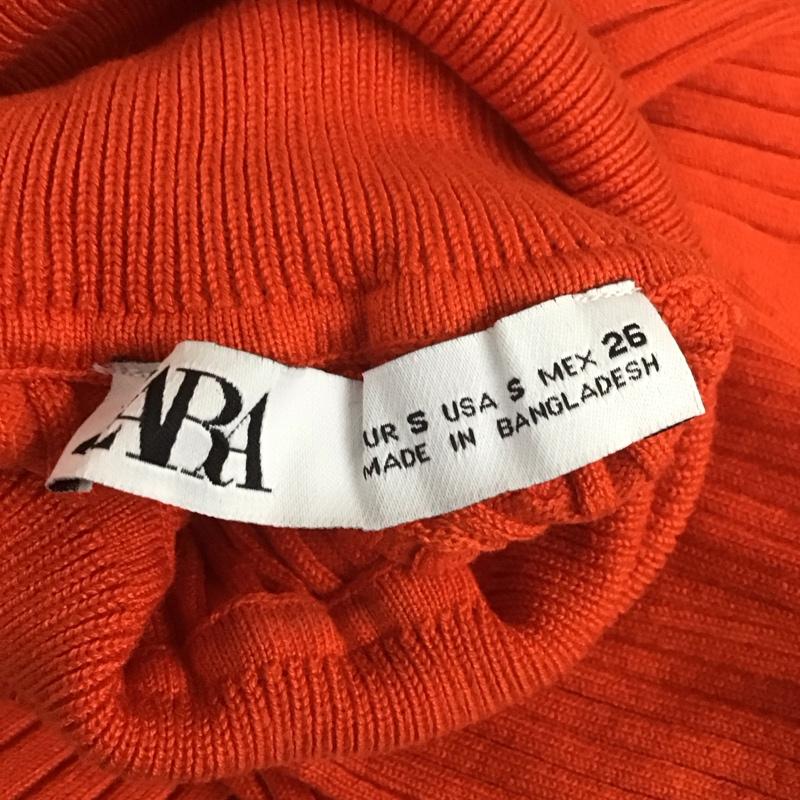 ザラ ZARA ニット、セーター 長袖 長袖ニットカットソー ニット セーター タートルネックニット S 無地 橙 / オレンジ /  レディース USED 古着 中古 10113829