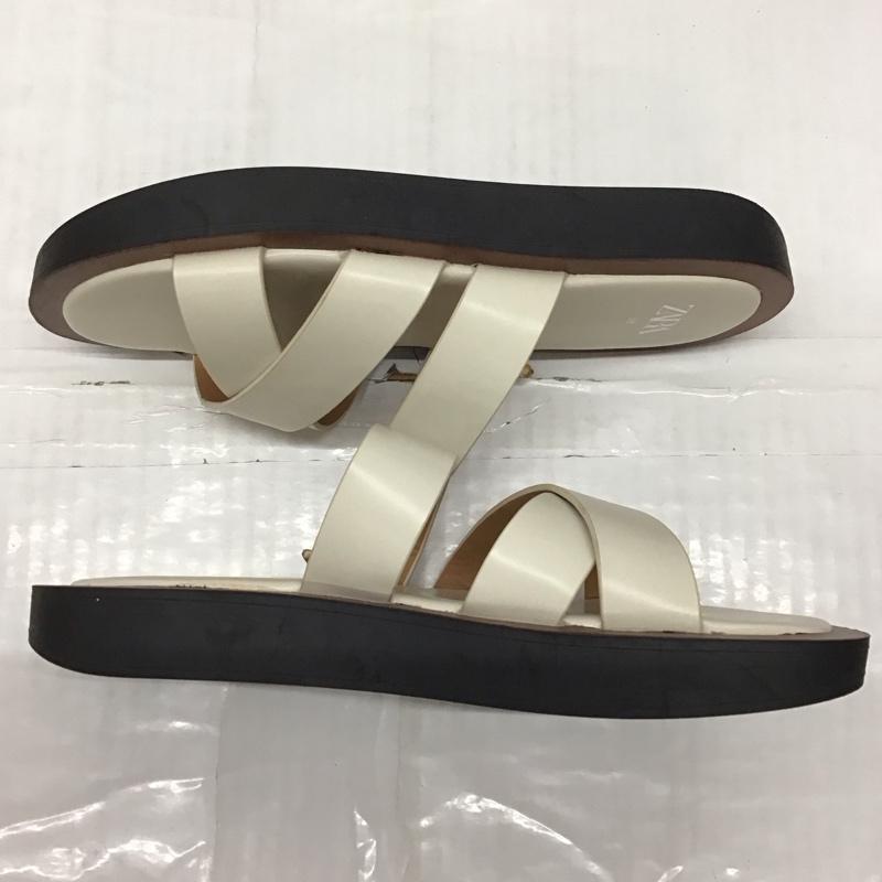 ザラ ZARA サンダル サンダル 3603 910 001 フラットサンダル 38 無地 白 / ホワイト / レディース USED 古着 中古 10115831