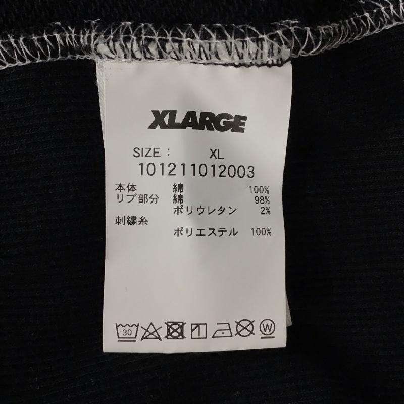 エクストララージ XLARGE トレーナー 長袖 長袖トレーナー スウェット クルーネック リブスウェットカットソー XL ロゴ、文字 黒 / ブラック /  メンズ USED 古着 中古 10119916