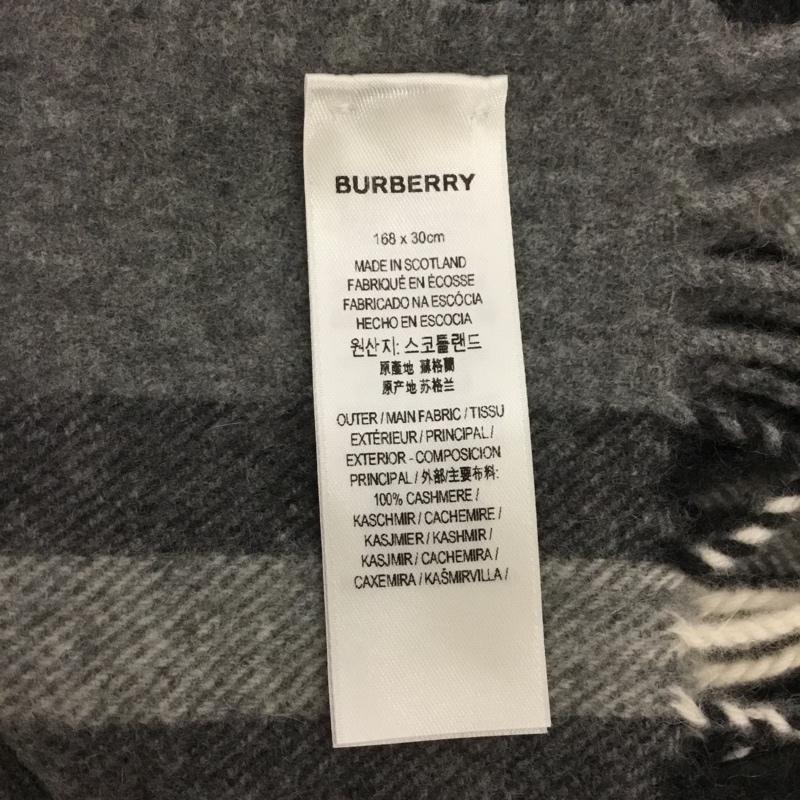 バーバリー BURBERRY マフラー マフラー カシミア フリンジ 8016395 チェック 灰 / グレー / X 黒 / ブラック / X 白 / ホワイト / X ベージュ / ベージュ / レディース USED 古着 中古 10123635