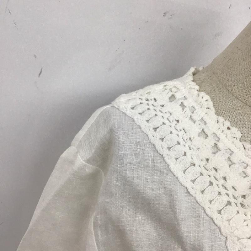 ザラ ZARA カットソー 長袖 4222 040 251 リネンブラウス プルオーバー S 刺繍 白 / ホワイト / レディース USED 古着 中古 10123085
