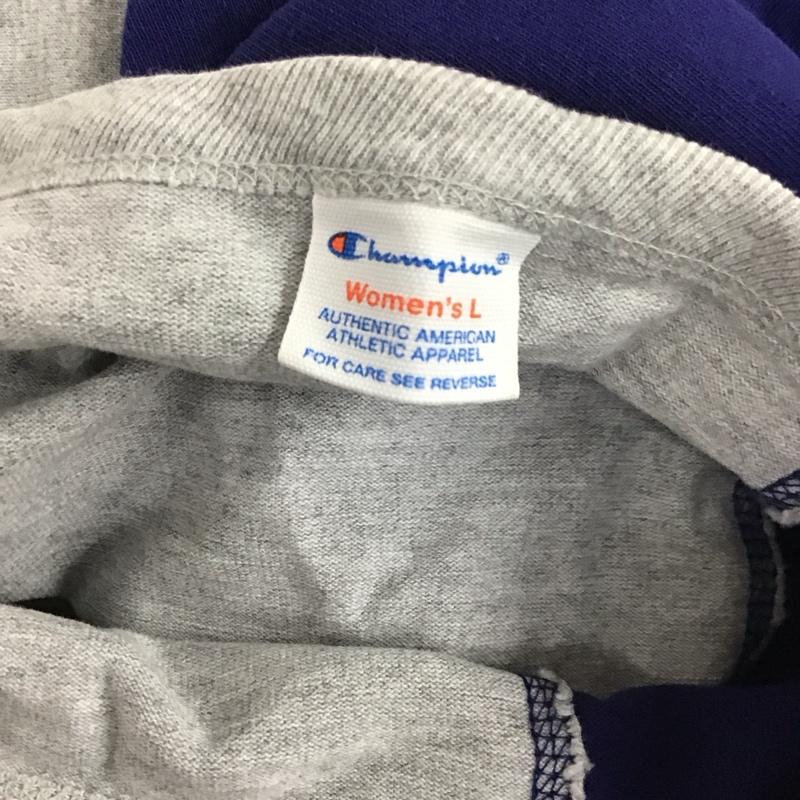 チャンピオン Champion Tシャツ 半袖 CW-P317 オーバーサイズ L ワンポイント 灰 / グレー / X 紺 / ネイビー / レディース USED 古着 中古 10112257