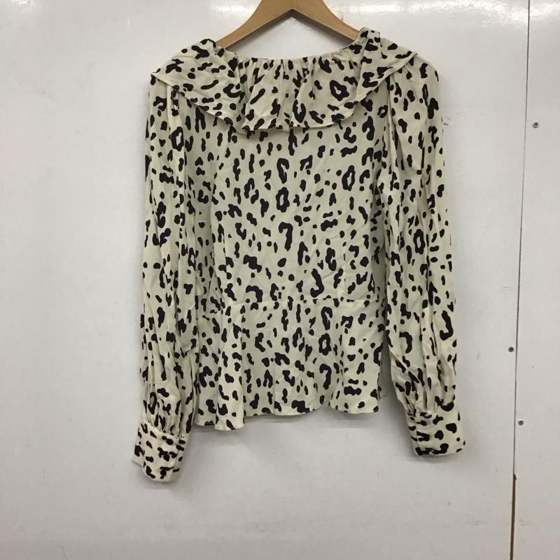 ザラ ZARA シャツ、ブラウス 長袖 M ヒョウ柄・レオパード柄 白 / ホワイト / レディース USED 古着 中古 10136852