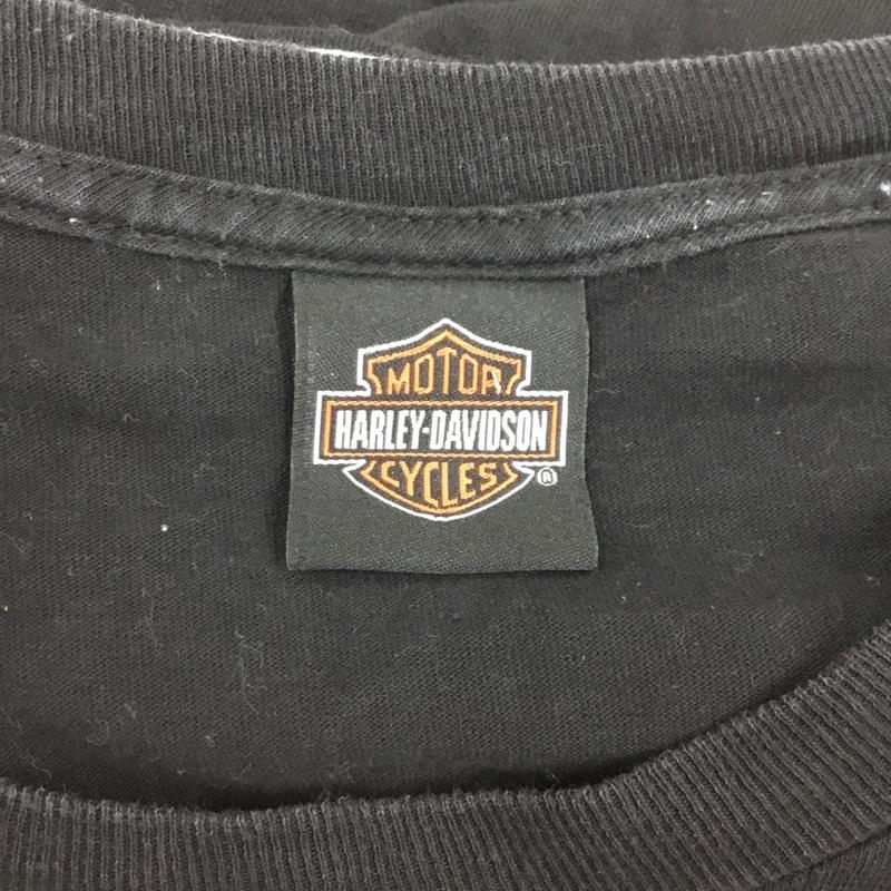 ハーレーダビッドソン Harley-Davidson Tシャツ 半袖 半袖カットソー プリントTシャツ クルーネックカットソー ロゴ、文字 黒 / ブラック / メンズ USED 古着 中古 10106486