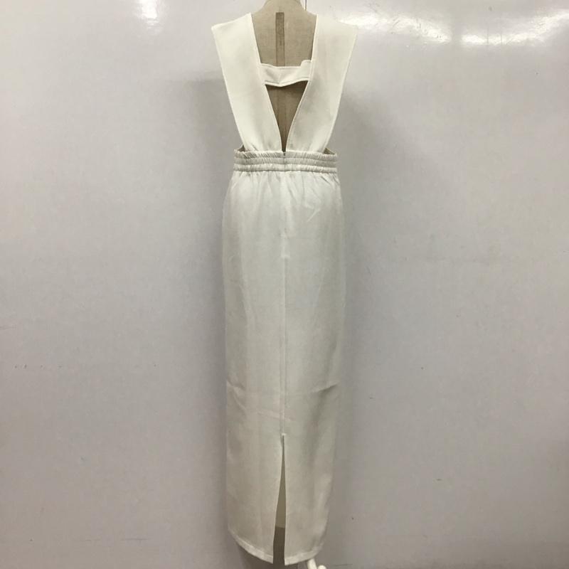 アビトーキョー ABITOKYO ワンピース ロングスカート ジャンパースカート バックスリット L 無地 白 / ホワイト / レディース USED 古着 中古 10108102