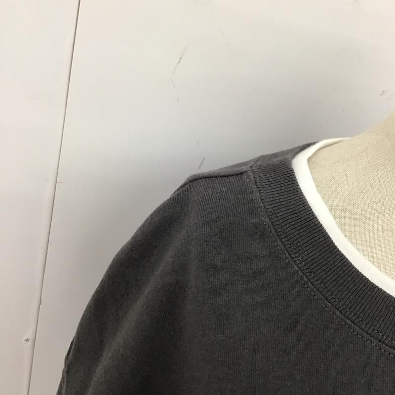 コーエン coen Tシャツ 半袖 7625-610-0200 USAコットンレイヤード5分袖 M 無地 チャコールグレー / チャコールグレー / X 白 / ホワイト / レディース USED 古着 中古 10116806