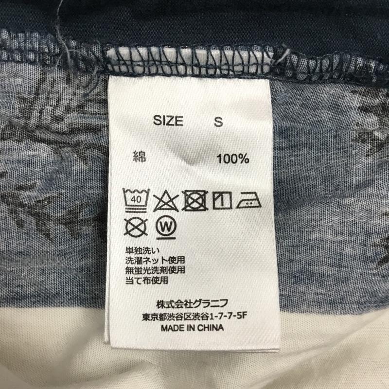 デザインティーシャツストアグラニフ Designtshirtsstoregraniph Tシャツ 半袖 半袖カットソー プリントTシャツ クルーネックカットソー S プリント 紺 / ネイビー /  メンズ USED 古着 中古 10113285