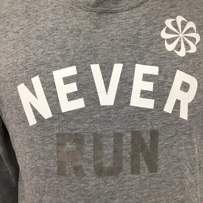 ナイキ NIKE カットソー 長袖 長袖カットソー クルーネックカットソー プリントTシャツ ロングスリーブカットソー M ロゴ、文字 灰 / グレー /  メンズ USED 古着 中古 10111108