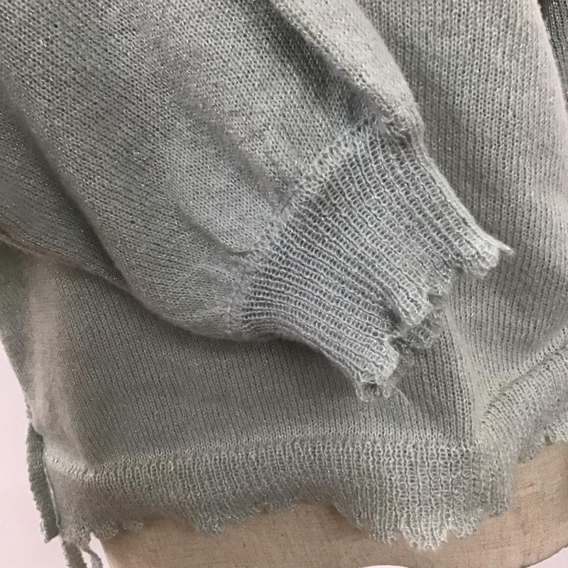 アクシーズファム axes femme ニット、セーター 長袖 ZA131X39 シルバーラメシアーニット FREE 無地 薄緑 / ライトグリーン / レディース USED 古着 中古 10108194