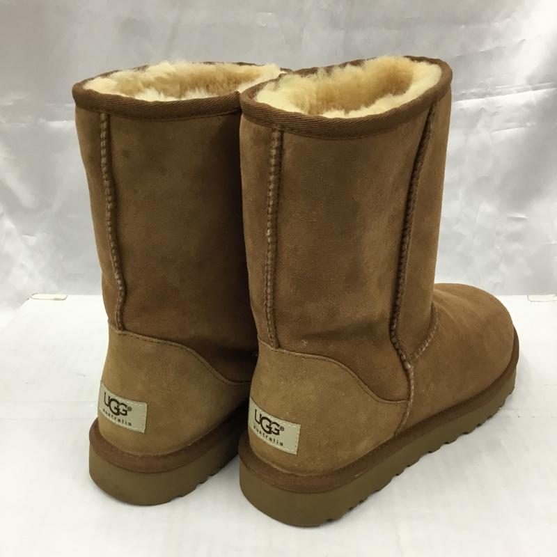 アグ UGG ブーツ 一般 5800 Classic Short シープスキン 27cm 箱有 27.0cm ロゴ、文字 茶 / ブラウン / メンズ USED 古着 中古 10105865