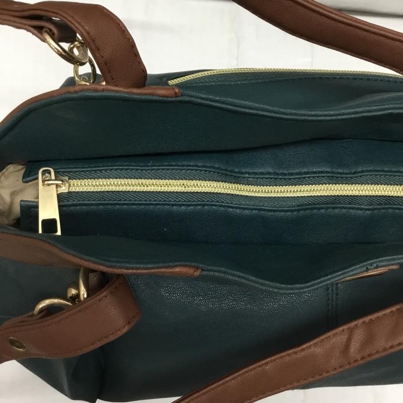 グローブ grove トートバッグ トートバッグ ショルダー 2WAY 無地 緑 / グリーン / X 茶 / ブラウン / レディース USED 古着 中古 10115249