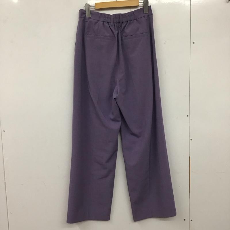 ローリーズファーム LOWRYS FARM パンツ スラックス LF520044AD ワイドパンツ タックパンツ L 無地 紫 / パープル / レディース USED 古着 中古 10139165