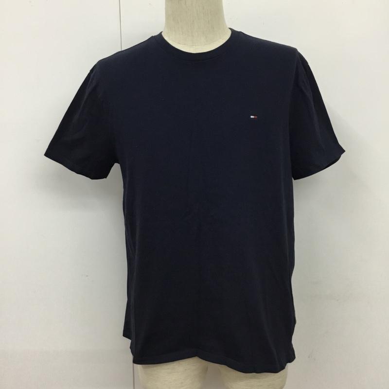 トミーヒルフィガー TOMMY HILFIGER Tシャツ 半袖 半袖カットソー プリントTシャツ クルーネックカットソー M ロゴ、文字 紺 / ネイビー /  メンズ USED 古着 中古 10109394
