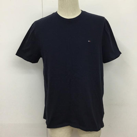 トミーヒルフィガー TOMMY HILFIGER Tシャツ 半袖 半袖カットソー プリントTシャツ クルーネックカットソー M ロゴ、文字 紺 / ネイビー /  メンズ USED 古着 中古 10109394