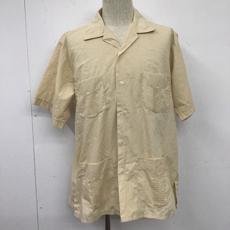 古着 USED シャツ、ブラウス 半袖 半袖シャツ カラーシャツ 半袖カットソー キューバシャツ カジュアルシャツ 無地 ベージュ / ベージュ / メンズ USED 古着 中古 10106753