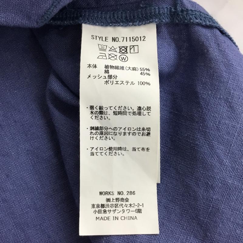 マナスタッシュ MANASTASH シャツ、ブラウス 半袖 7115012 RIVERSHIRT 半袖シャツ ショートスリーブシャツ L ロゴ、文字 青 / ブルー / メンズ USED 古着 中古 10109987