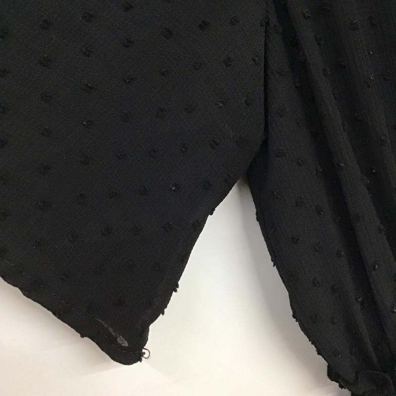 ザラ ZARA ワンピース ロングスカート 8741 263 800 半袖 フレアスリーブ スキッパーワンピース ギャザー XS ドット 黒 / ブラック / レディース USED 古着 中古 10138644