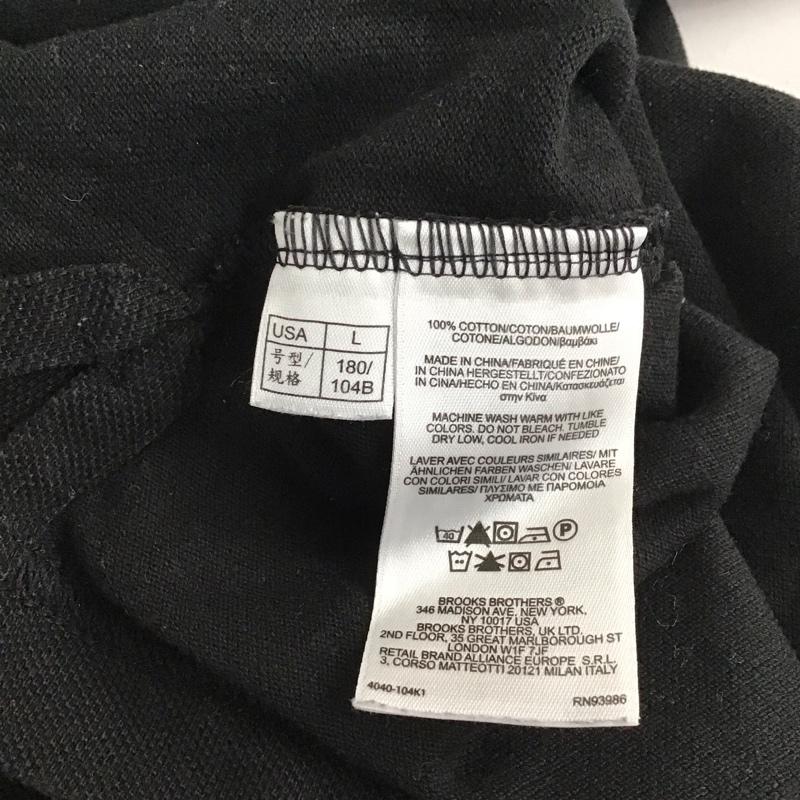 ブルックスブラザーズ BROOKS BROTHERS ポロシャツ 半袖 半袖ポロシャツ 半袖カットソー カラーシャツ L ロゴ、文字 黒 / ブラック / メンズ USED 古着 中古 10129519