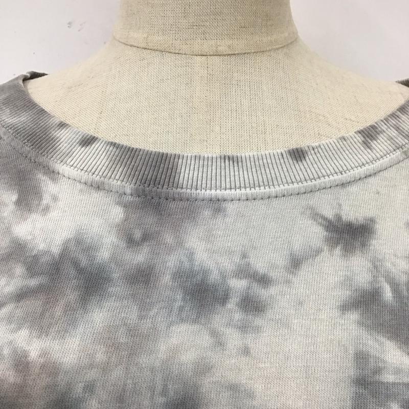ザラ ZARA Tシャツ 半袖 クルーネック タイダイ M 総柄 灰 / グレー / レディース USED 古着 中古 10114106