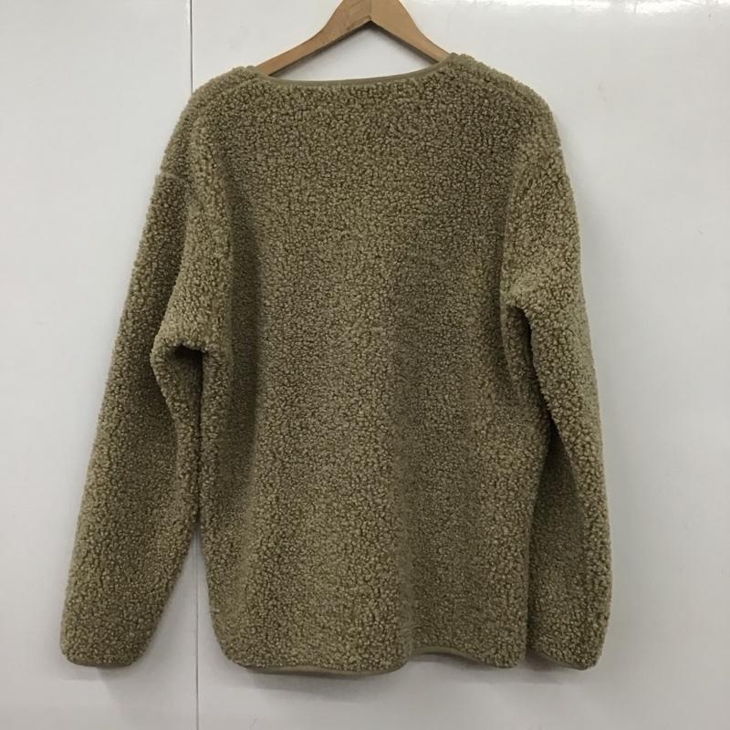 ユニクロ UNIQLO カーディガン 長袖 341-419753 ボアフリースVネックカーディガン XL 無地 ベージュ / ベージュ / メンズ USED 古着 中古 10130763